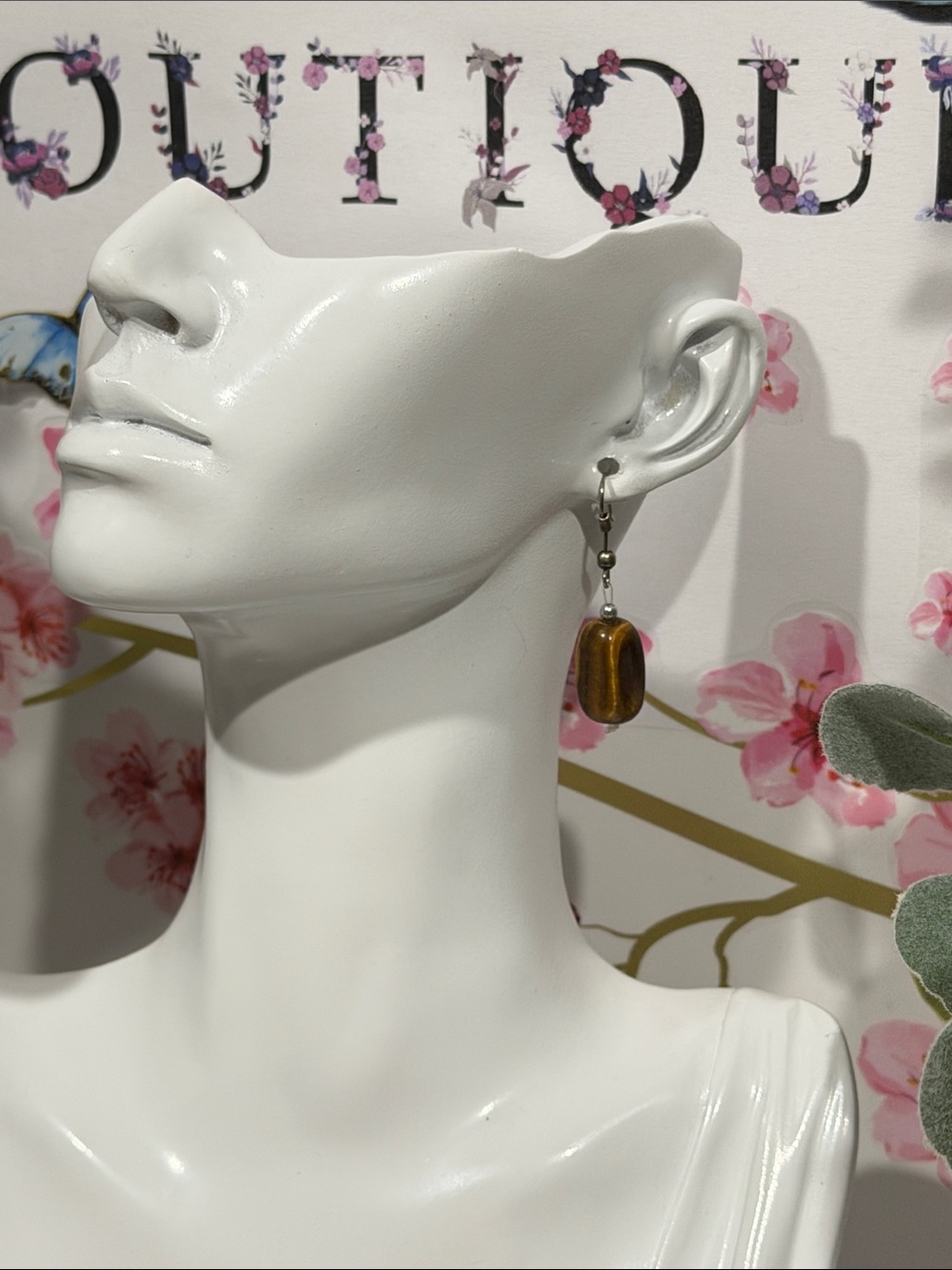 🐅 RARE VTG+ Tiger's Eye Dangle Earrings!